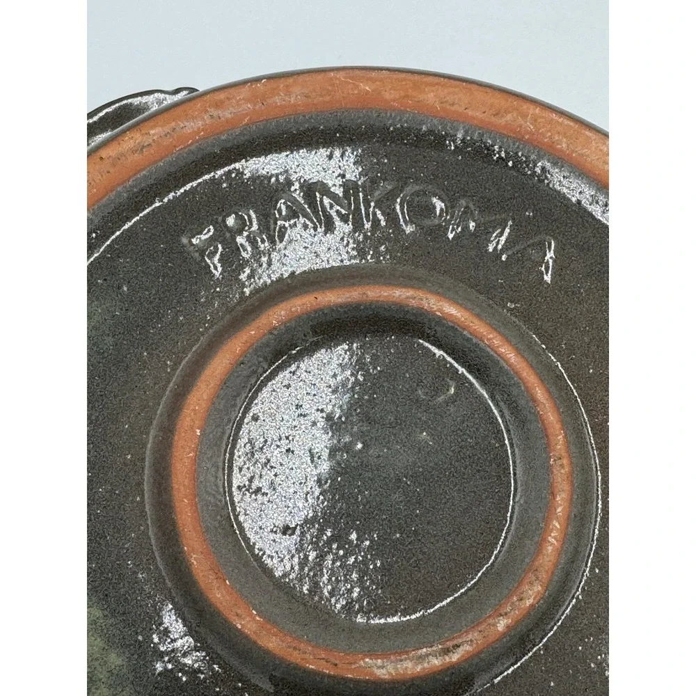 Frankoma Ceramic Pottery Casserole w/ Lid Handles Geometric Round 10